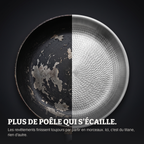 Un revêtement qui s'écaille face à une surface martelée